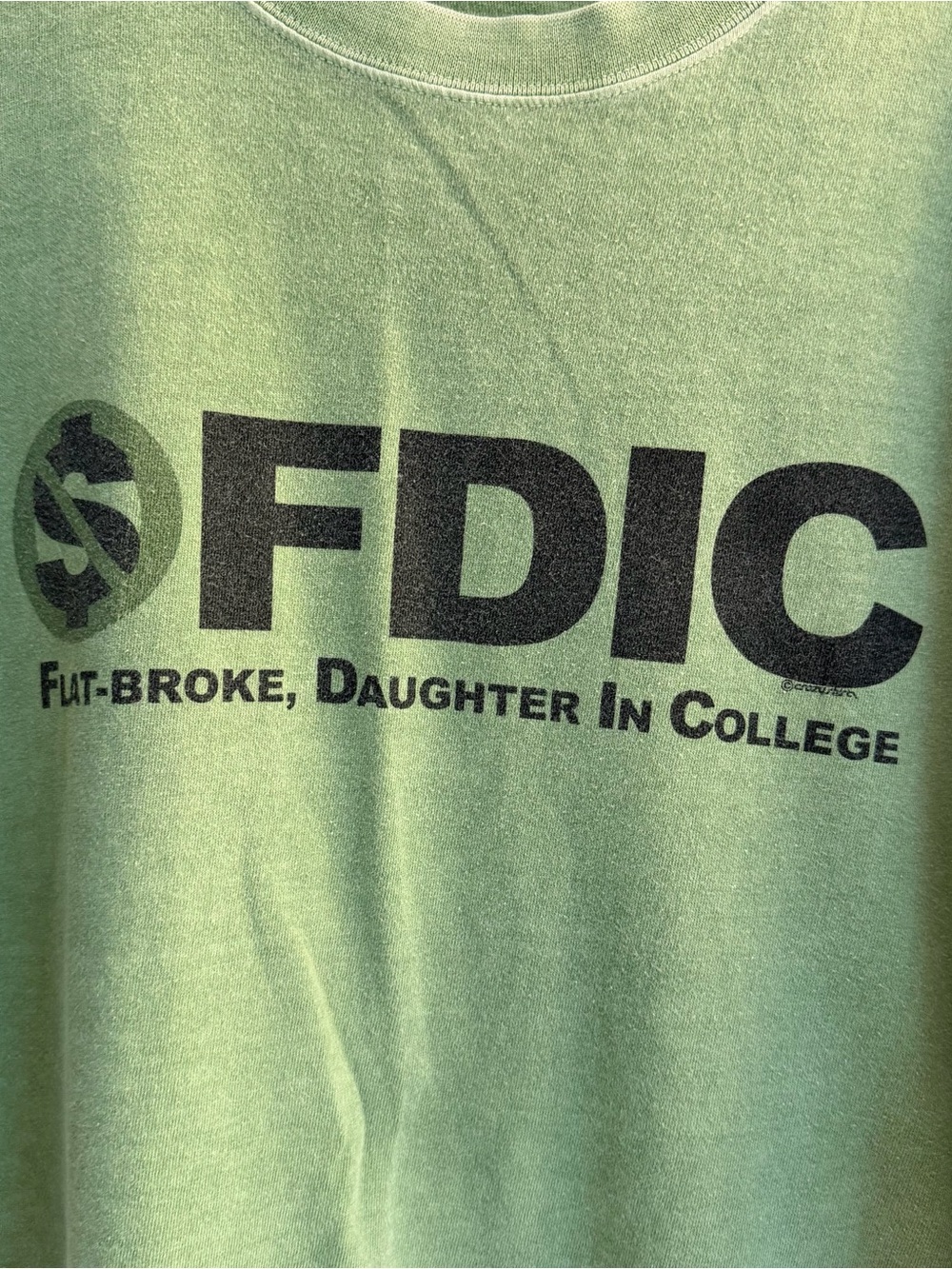 Olive Green FDIC Graphic Crewneck T-Shirt